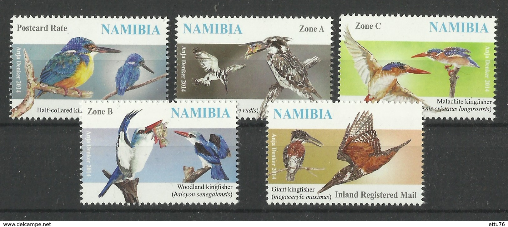 NAMIBIA  2014  BIRDS,KINGFISHERS  SET  MNH - Andere & Zonder Classificatie