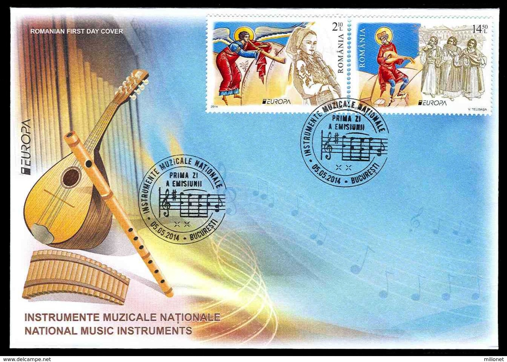 SALE!!! RUMANIA ROMANIA ROUMANIE RUMÄNIEN 2014 EUROPA CEPT MUSIC INSTRUMENTS - FDC First Day Cover - 2014