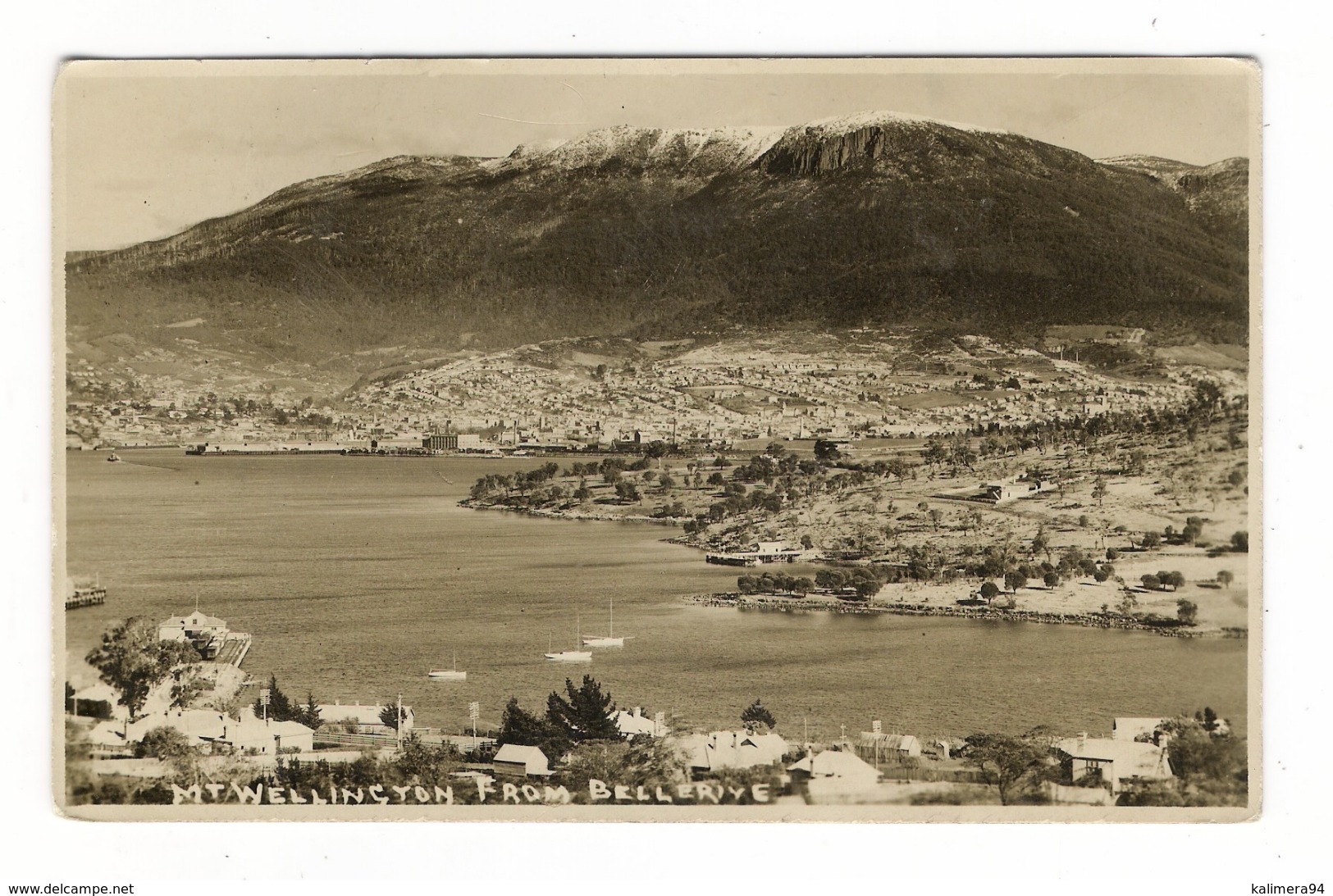 AUSTRALIE  /  TASMANIE  /  MOUNT  WELLINGTON  FROM  BELLERIVE  /  Edit.  W. FELLOWES  ( Carte-photo ) - Hobart