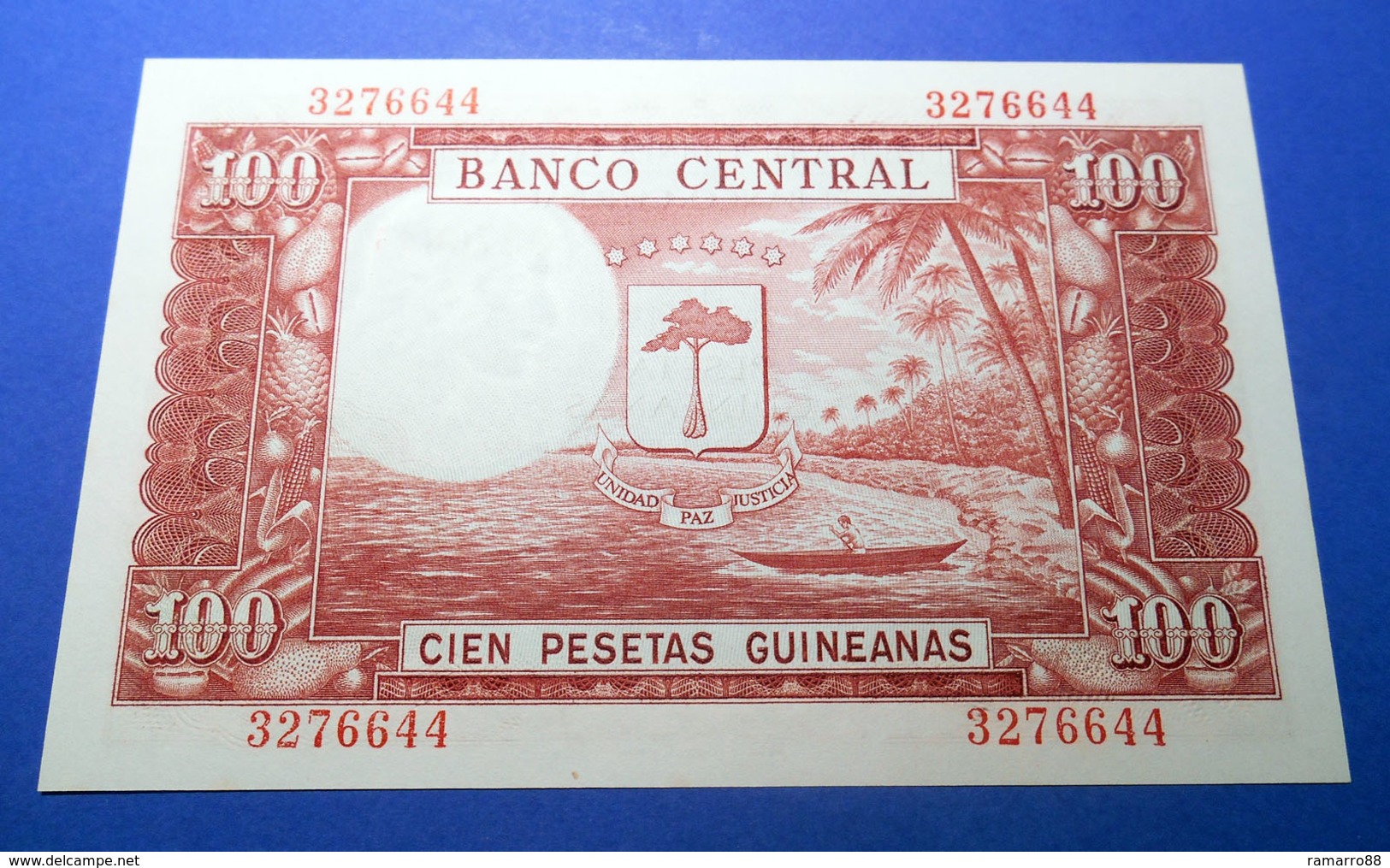 Equatorial Guinea 100 Pesetas Guineanas 1969 Pick 1 UNC- - Guinea Equatoriale