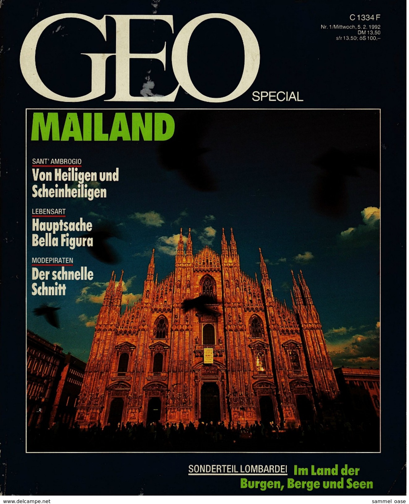 Geo Magazin Spezial  -  Mailand -  Nr. 1 / 1992  -  Von Heiligen Und Scheinheiligen  -  Modepiraten - Viajes  & Diversiones