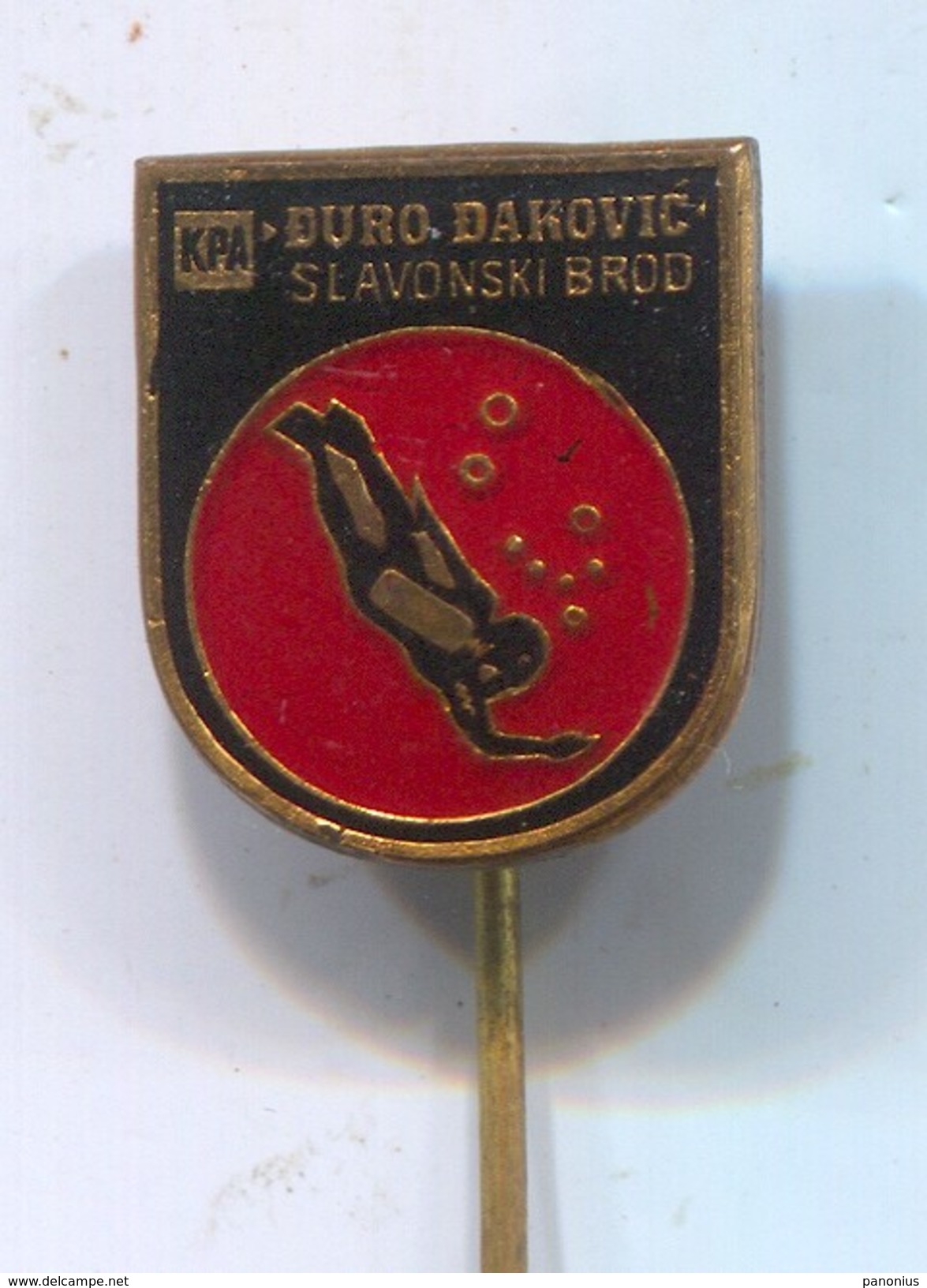 DIVING, Club Underwater Activities SLAVONSKI BROD, Croatia, Vintage Pin, Badge, Abzeichen, Enamel - Tauchen