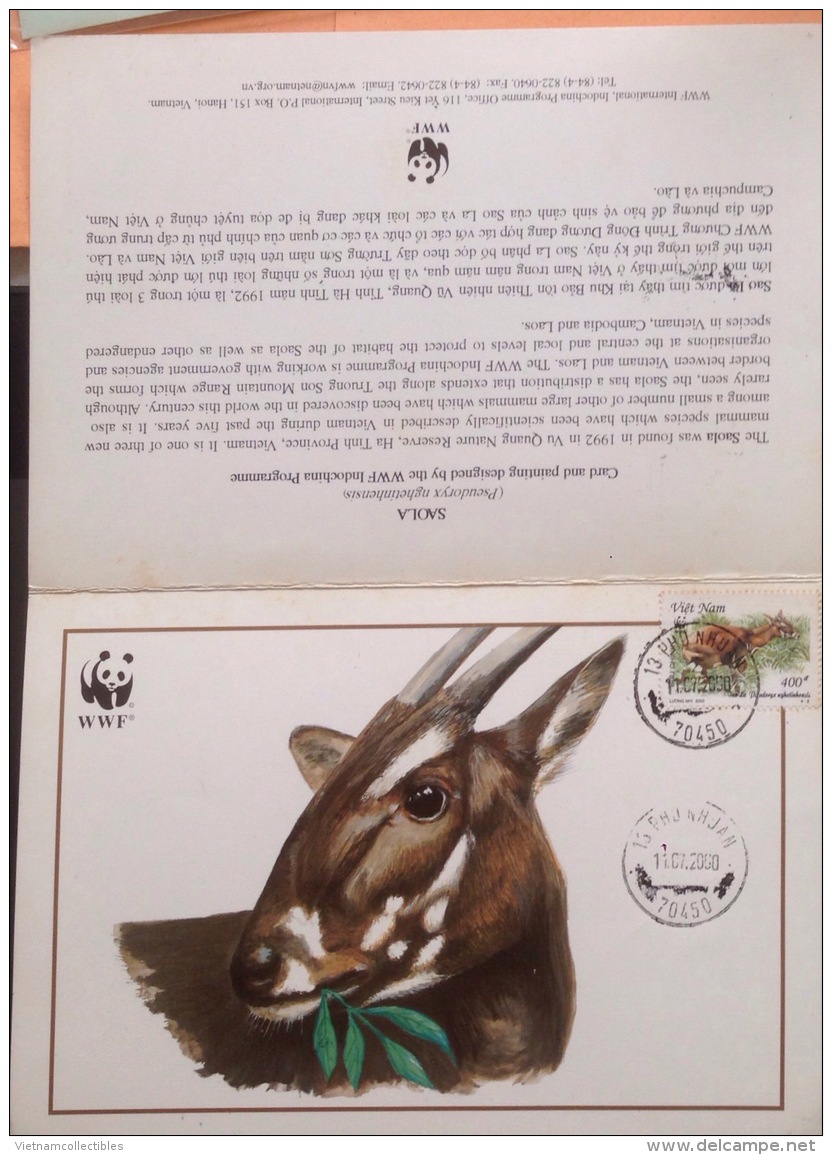 New Year &amp; Christmas Greeting Card Of WWF Vietnam Viet Nam 2006 / 2 Images - Lettres & Documents