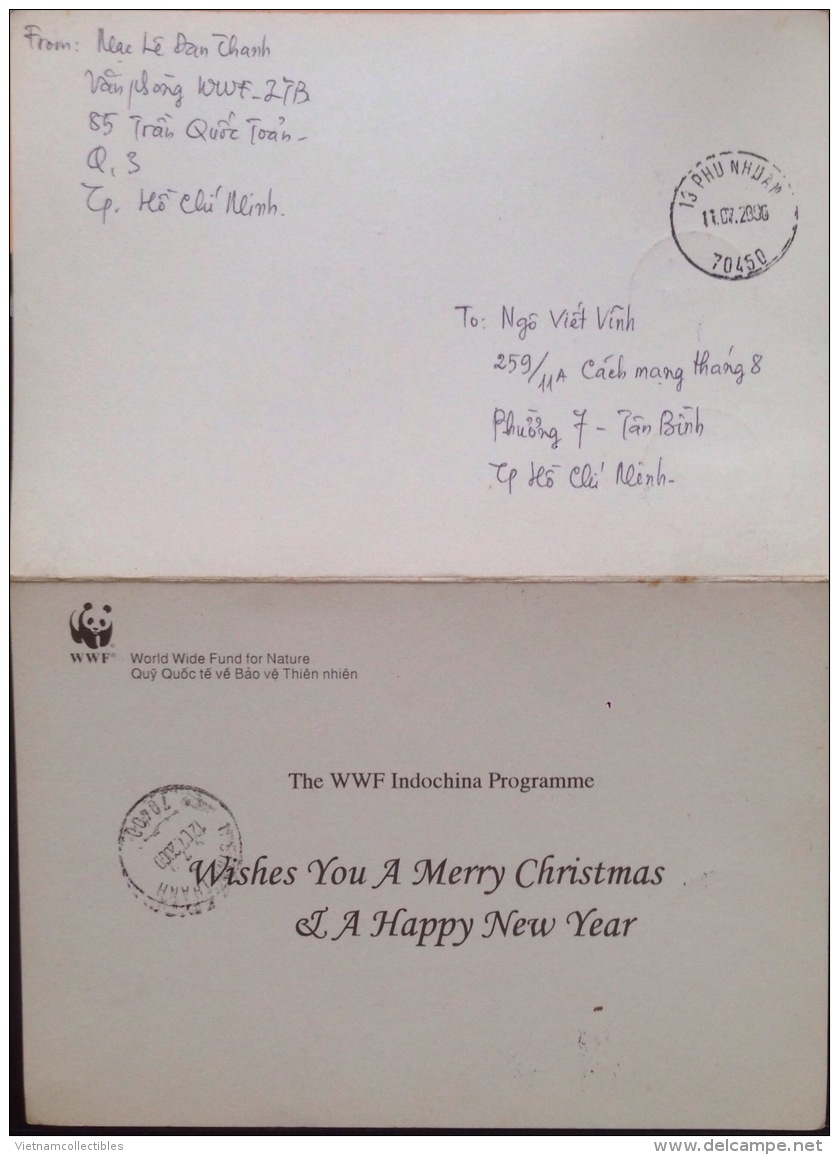 New Year &amp; Christmas Greeting Card Of WWF Vietnam Viet Nam 2006 / 2 Images - Briefe U. Dokumente