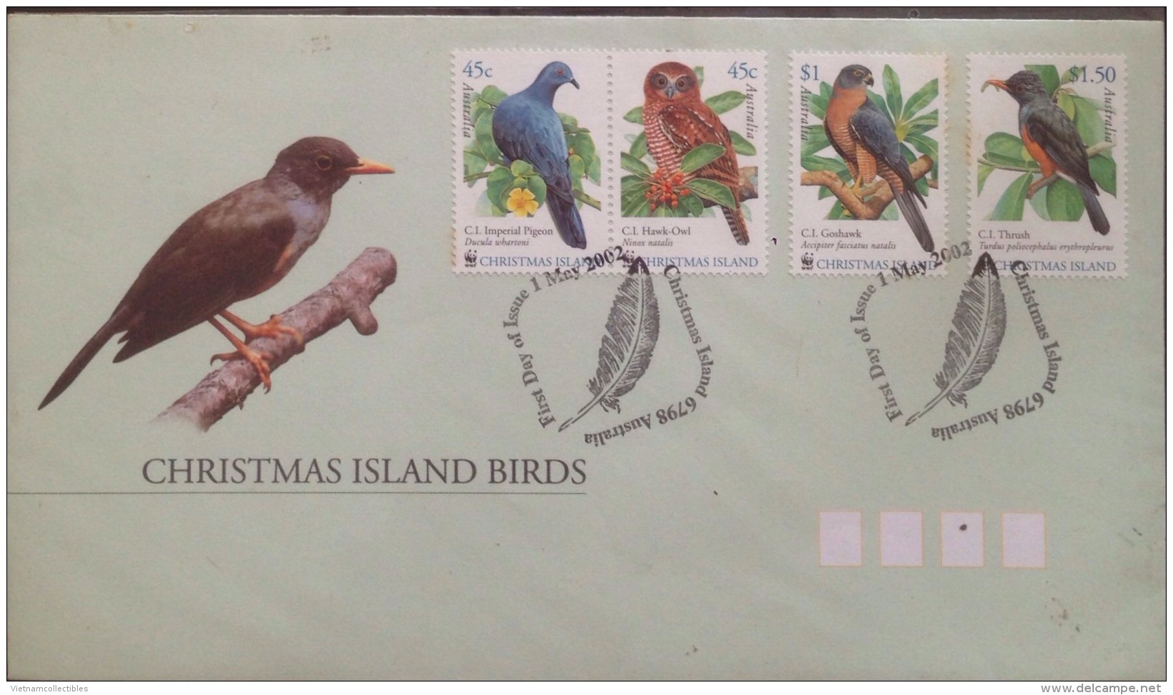 Local FDC Of WWF Christmas Island 2002 : Bird - Briefe U. Dokumente