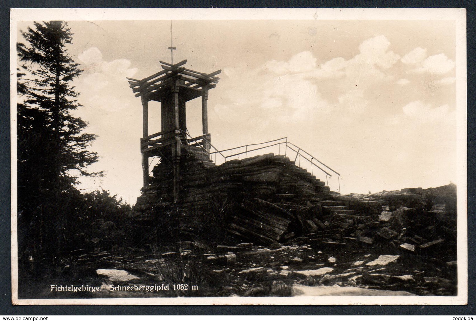 9748 - Alte Foto Ansichtskarte - Fichtelgebirge Schneeberggipfel - Gel 1933 - Paul Himmel - Wunsiedel