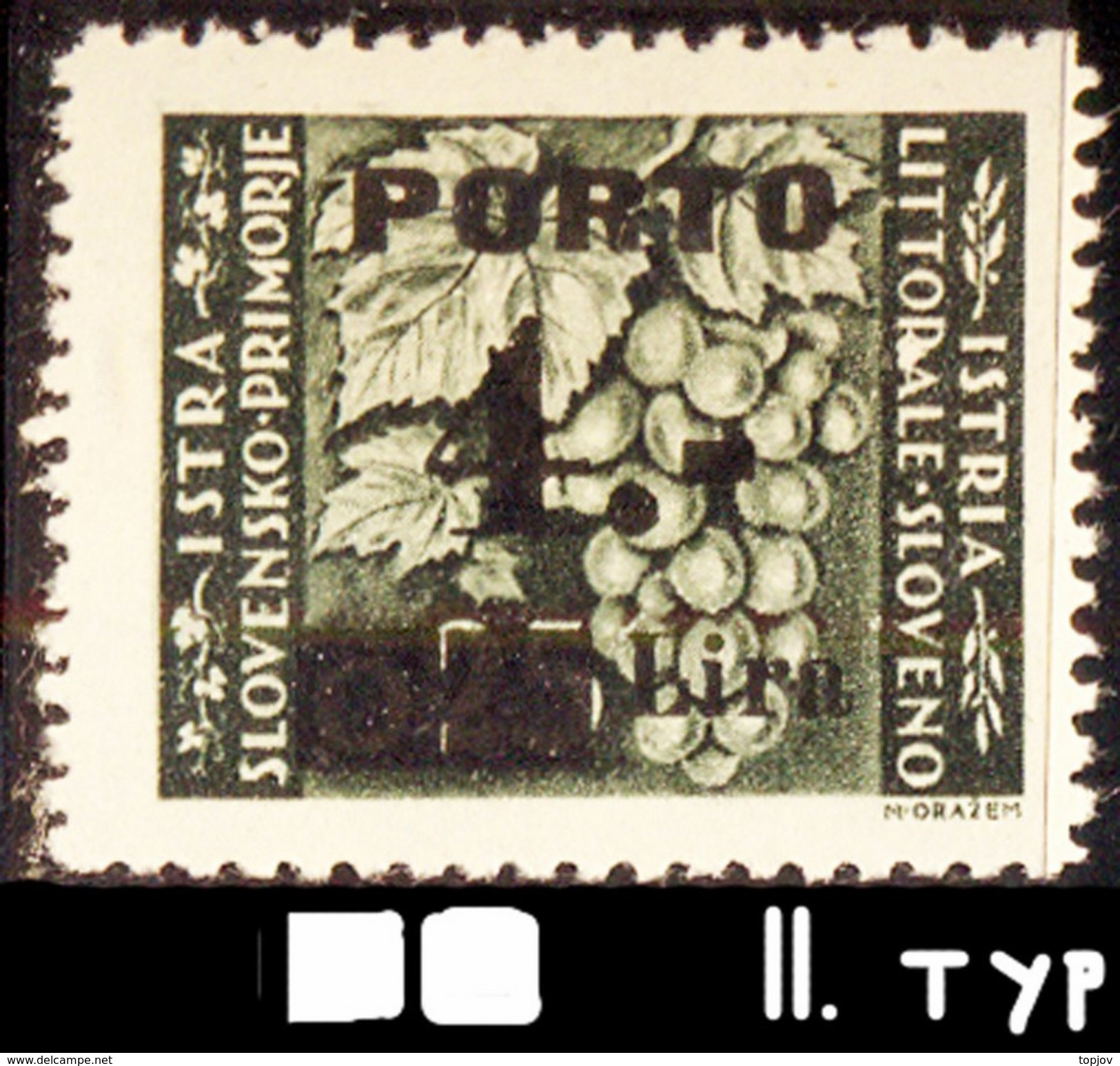 ISTRIA E LITORALE SLOVENO - SEGNATASSE PORTO L. 4 -  Tassello II  - Sasson.  16/II + ERRORE  "R" - **MNH - 1946 - Occup. Iugoslava: Istria