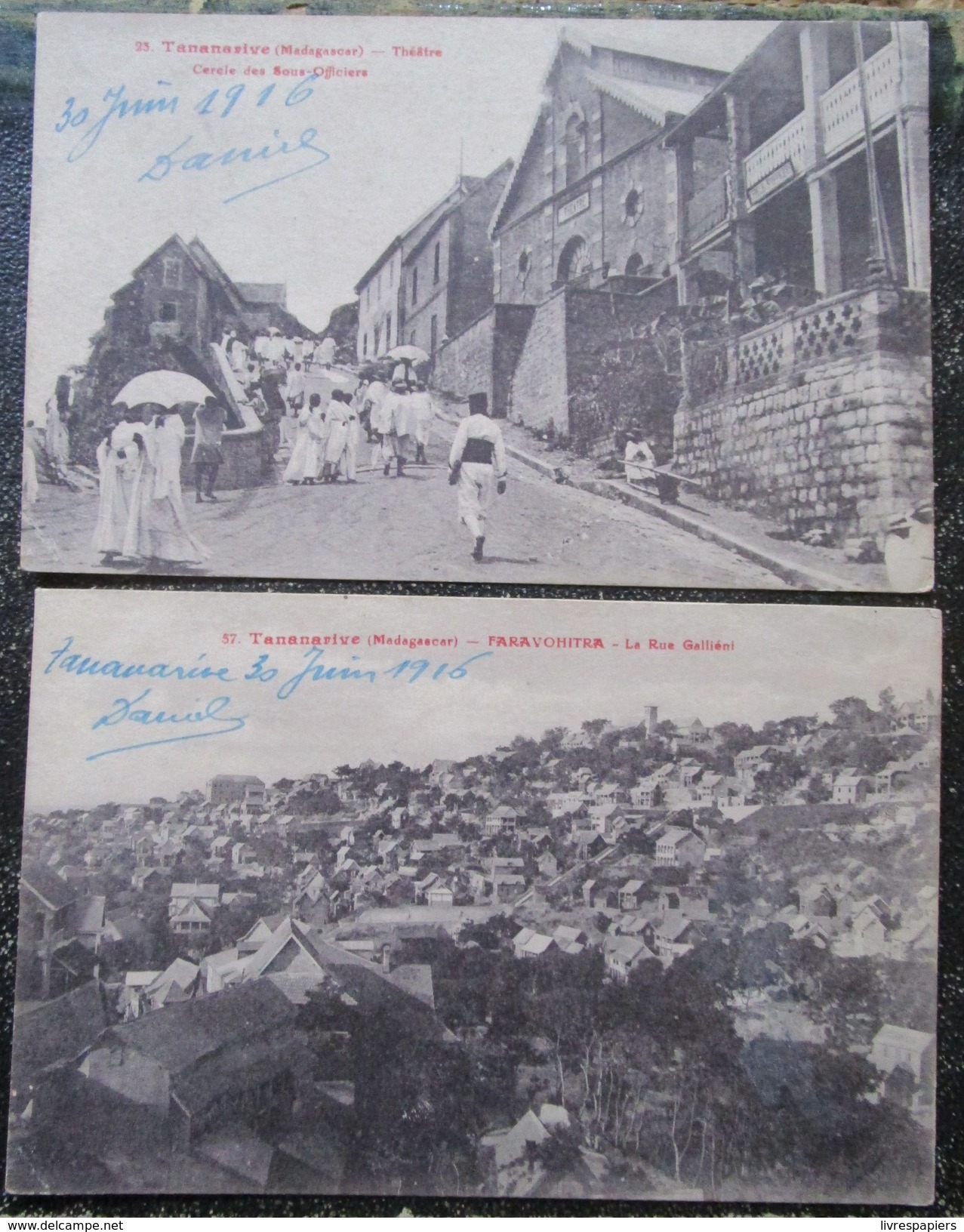 Madagascar Lot  3  Cpa  Franchise Militaire 1916 WW1 Adresse Regiment D'artillerie Secteur Postal 191 - Madagascar