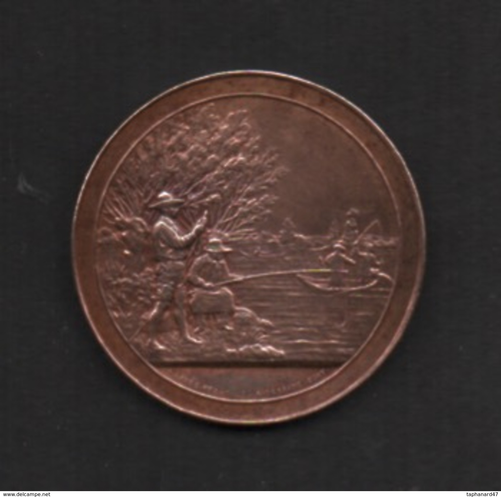 Medaille  En Bronze . VILLE DE VERNON EURE . "Concours De Pêche à La Ligne Le 9 Septembre 1896" - Professionnels / De Société