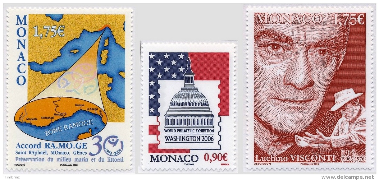 MONACO Année complète 2006 - Yv. 2528 à 2587 ** TB  - 60 timbres ** MNH ..Réf.MON20111