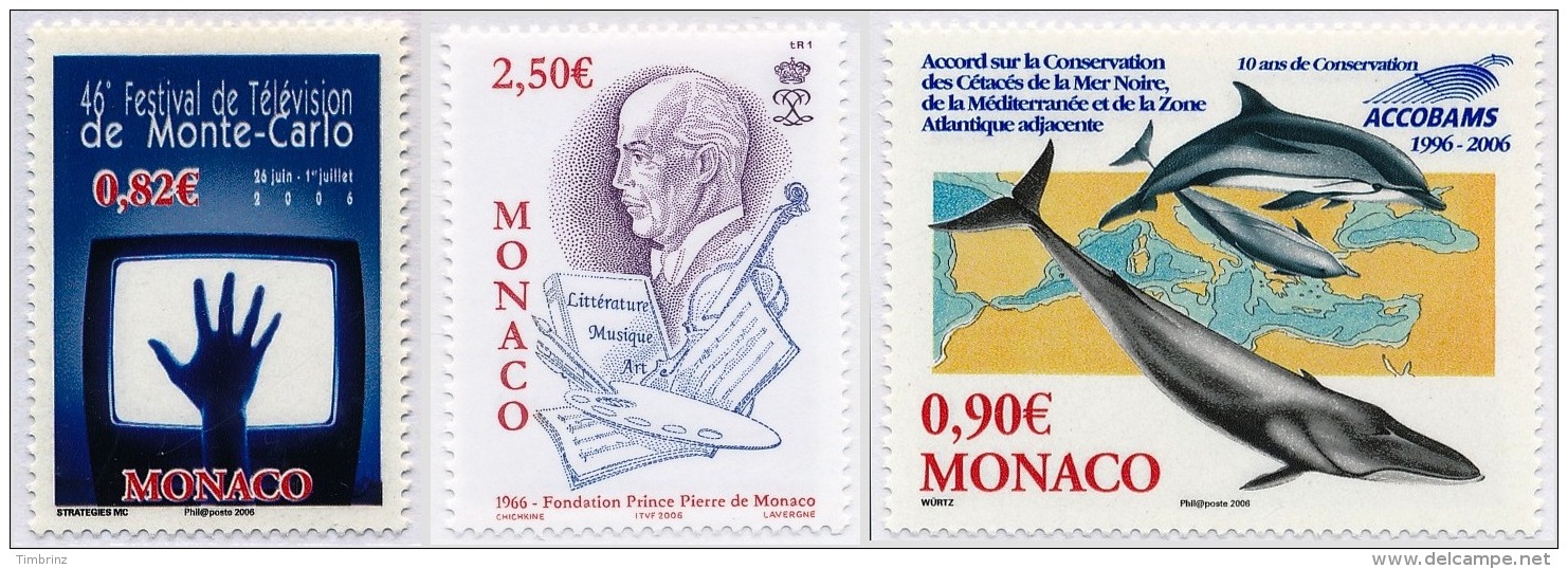 MONACO Année complète 2006 - Yv. 2528 à 2587 ** TB  - 60 timbres ** MNH ..Réf.MON20111