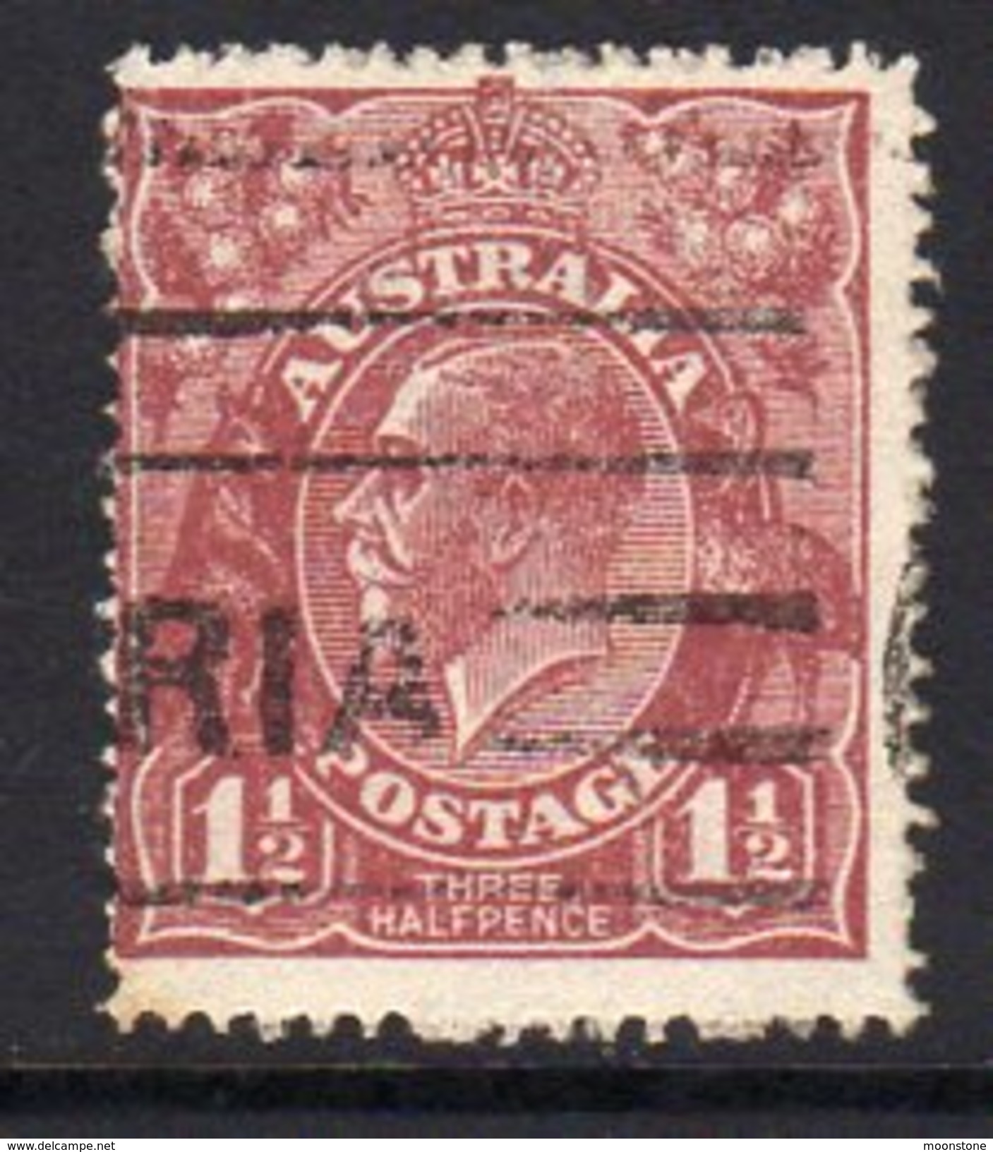 Australia 1918-23 1½d Deep Red-brown GV Head, 2nd Wmk. 5, Used (SG59) - Used Stamps