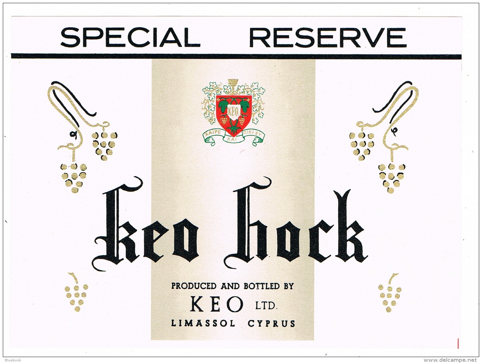 RB 1142 -  4 Cyprus Keo Wine Or Brandy Bottle Labels - Alcohol Drinking &amp; Cards Aces Theme - Alkohol