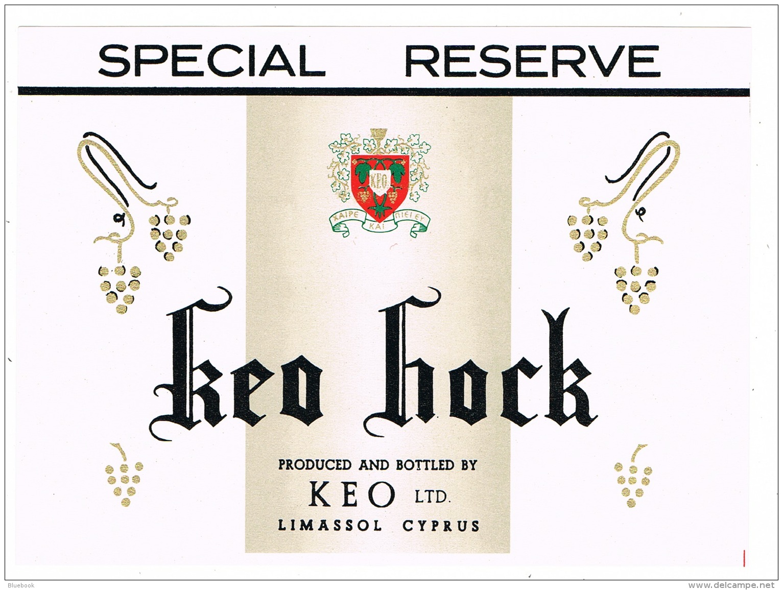 RB 1142 -  4 Cyprus Keo Wine Or Brandy Bottle Labels - Alcohol Drinking &amp; Cards Aces Theme - Alcohols