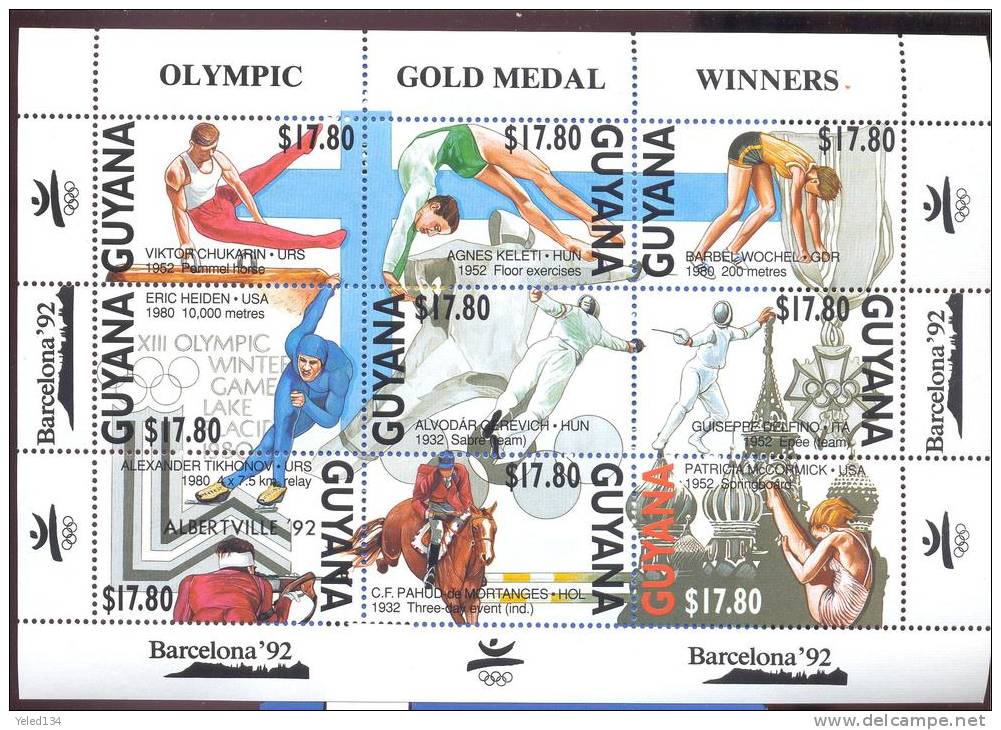 GUYANA  2391  OP   2552 1992 MINT N.H. STAMPS OF SPORTS OLYMPIC GAMES     ALBERTVILLE  (  BARCELONA - Otros & Sin Clasificación