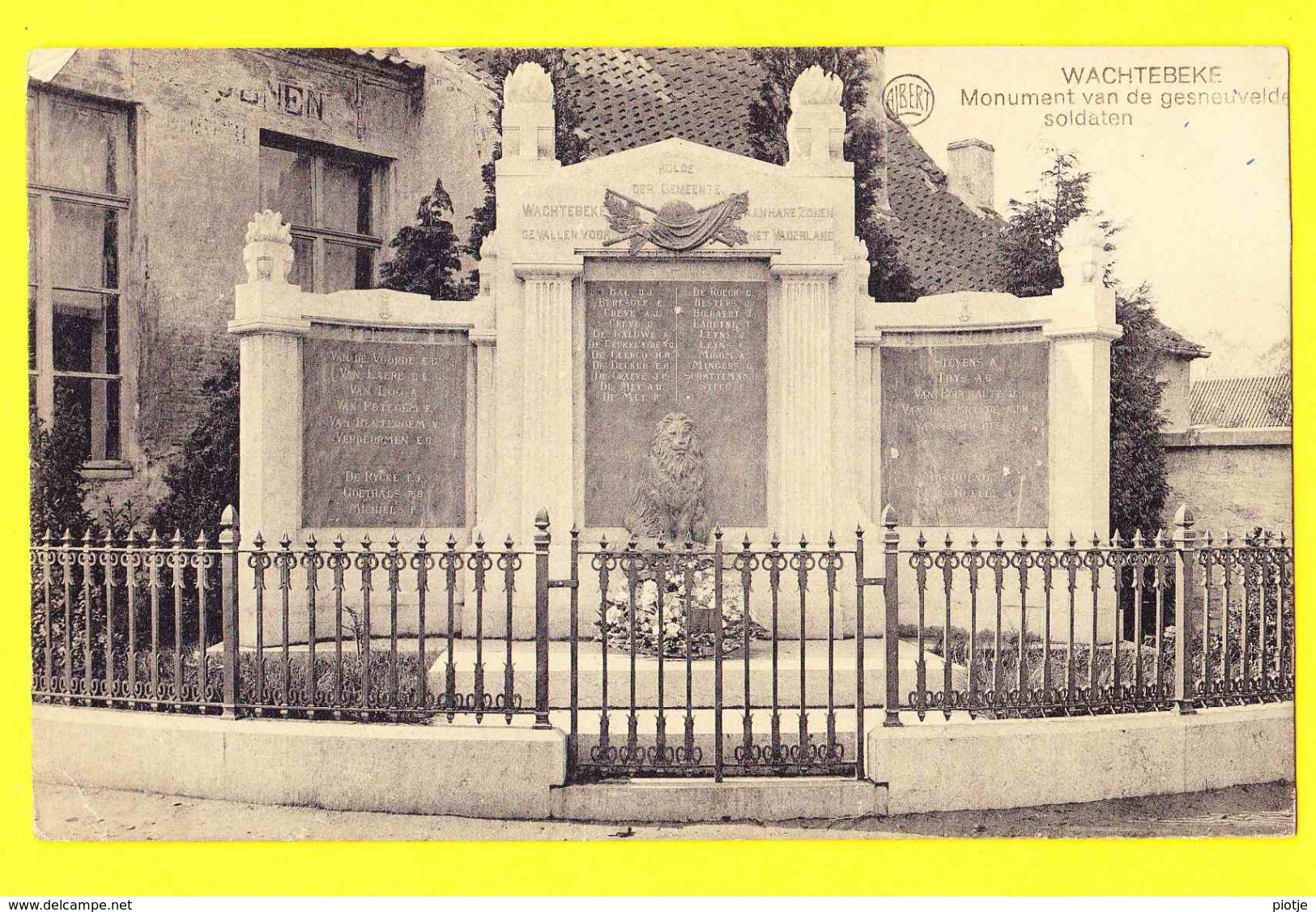 * Wachtebeke (Gent - Oost Vlaanderen) * (Albert, Uitg De Kinderen De Mol) Monument Van De Gesneuvelde Soldaten, Rare Old - Wachtebeke