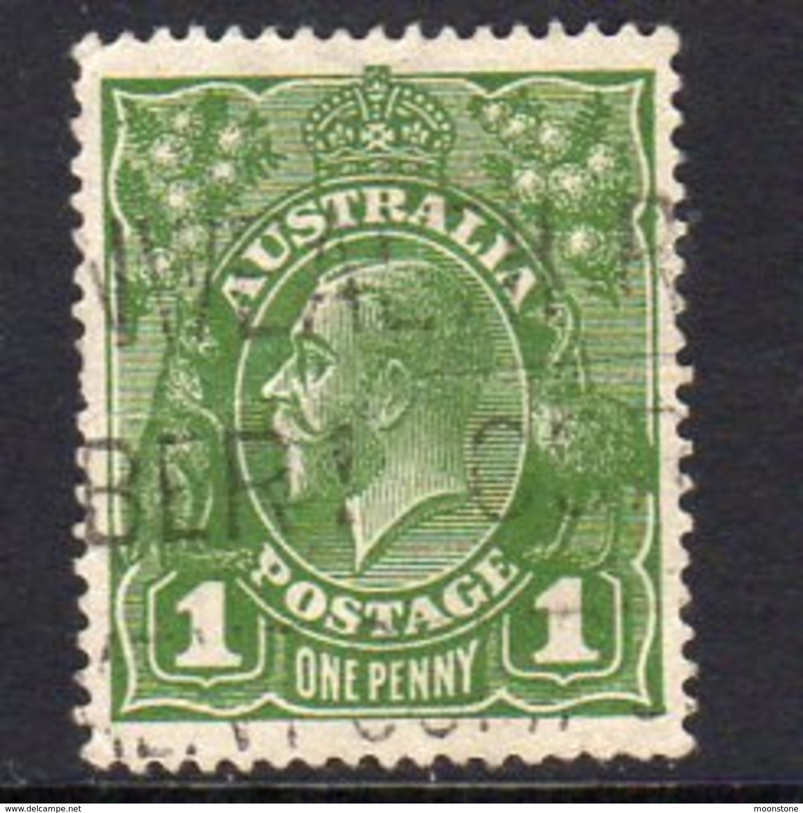 Australia 1924 1d Sage-green GV Head, Wmk. 5, Used (SG76) - Used Stamps