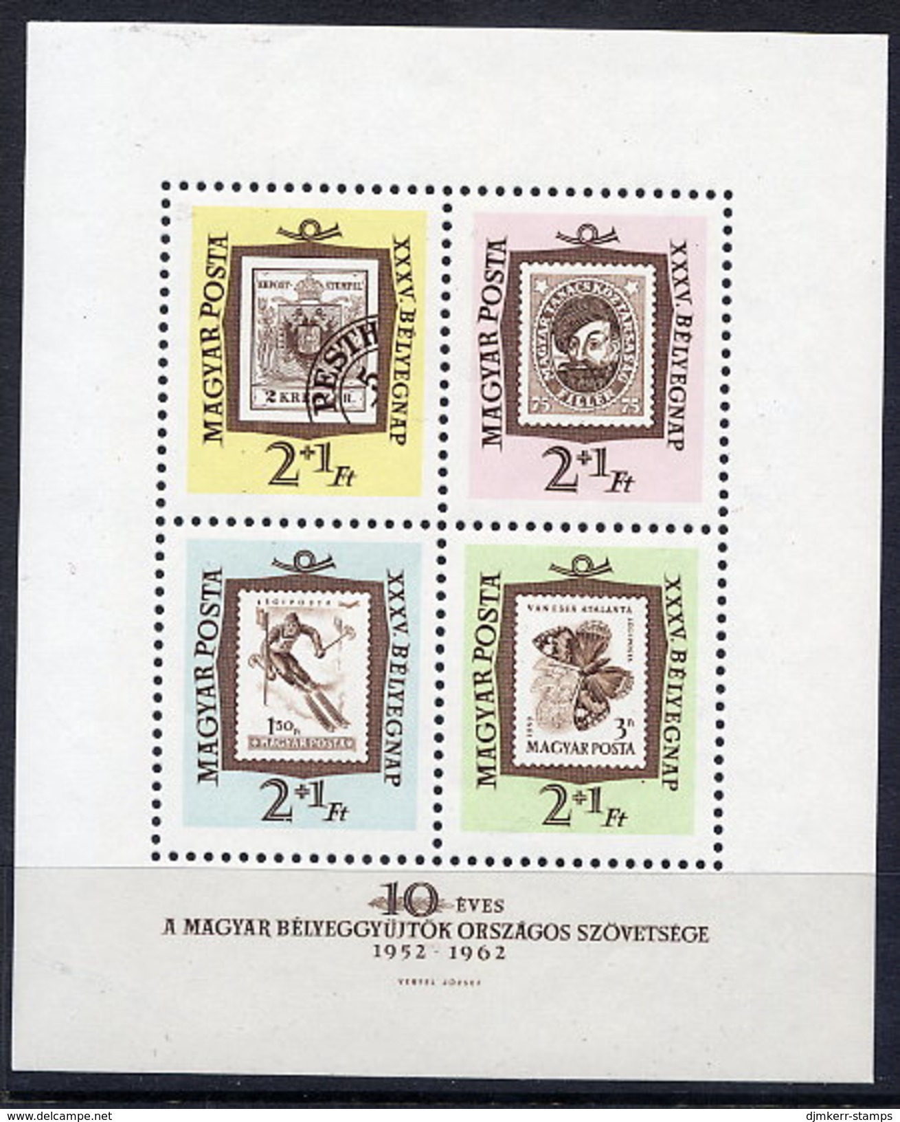 HUNGARY 1962 Stamp Day  Block MNH / **.  Michel Block 36 - Blocchi & Foglietti