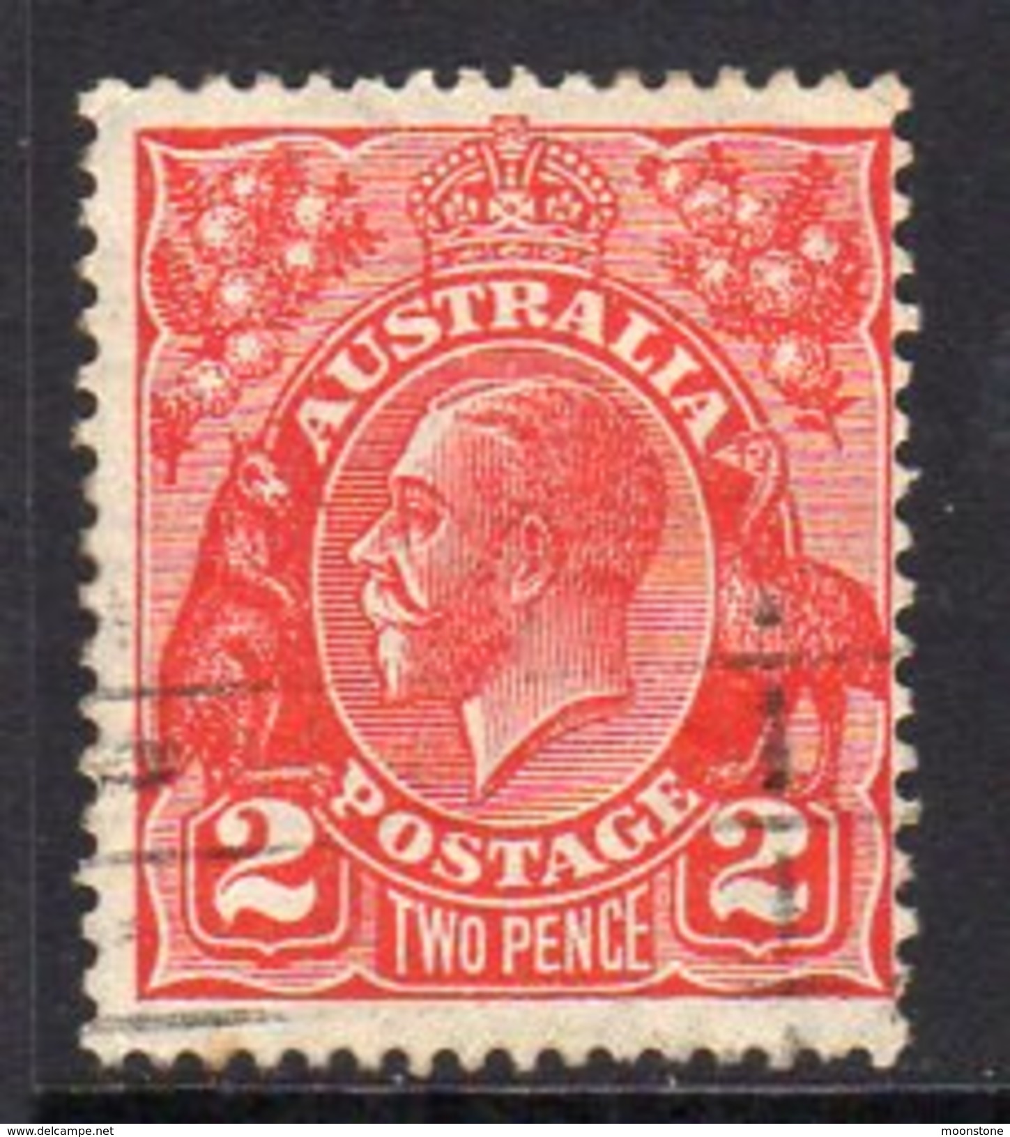 Australia 1926-30 2d Golden Scarlet GV Head, Wmk. 7, Perf. 13½x12½, Used (SG99) - Used Stamps