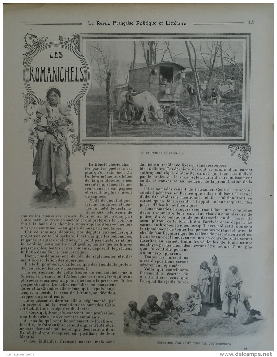 1910 LES ROMANICHELS - MARIE CURIE ET L'INSTITUT - LES PETITE EXPOSITIONS - Autres & Non Classés