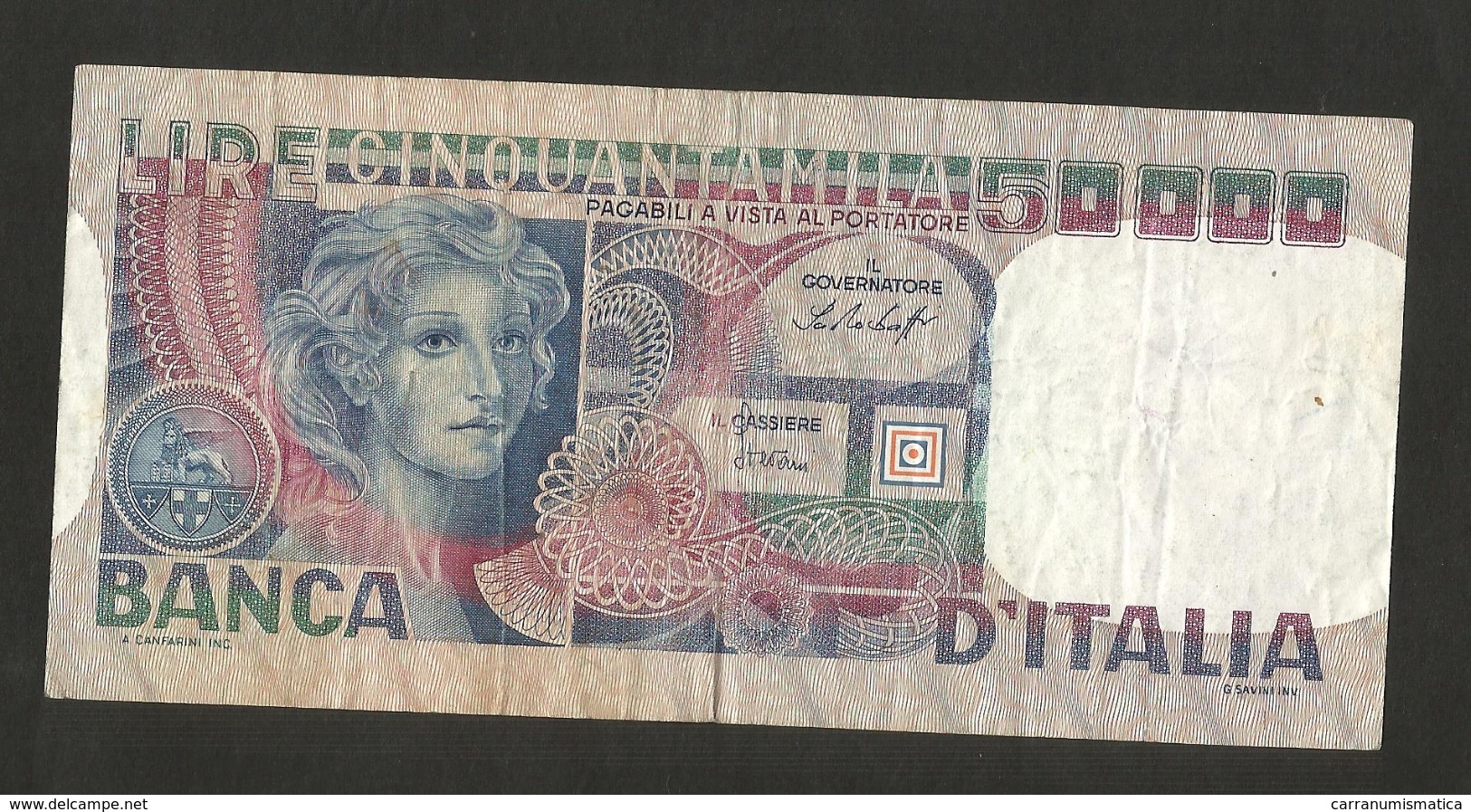 ITALIA - BANCA D´ ITALIA - 50000 Volto Di Donna (Decr. 12 / 06 / 1978 - Firme: Baffi / Stevani) - 50.000 Lire