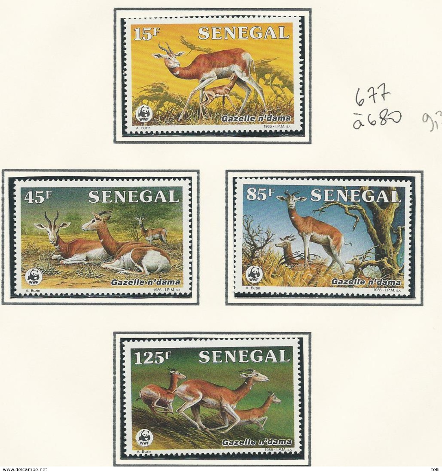 SÉNÉGAL Scott 677-680 Yvert 661-664 (4) ** 1986 Cote 10,00$ - Sénégal (1960-...)