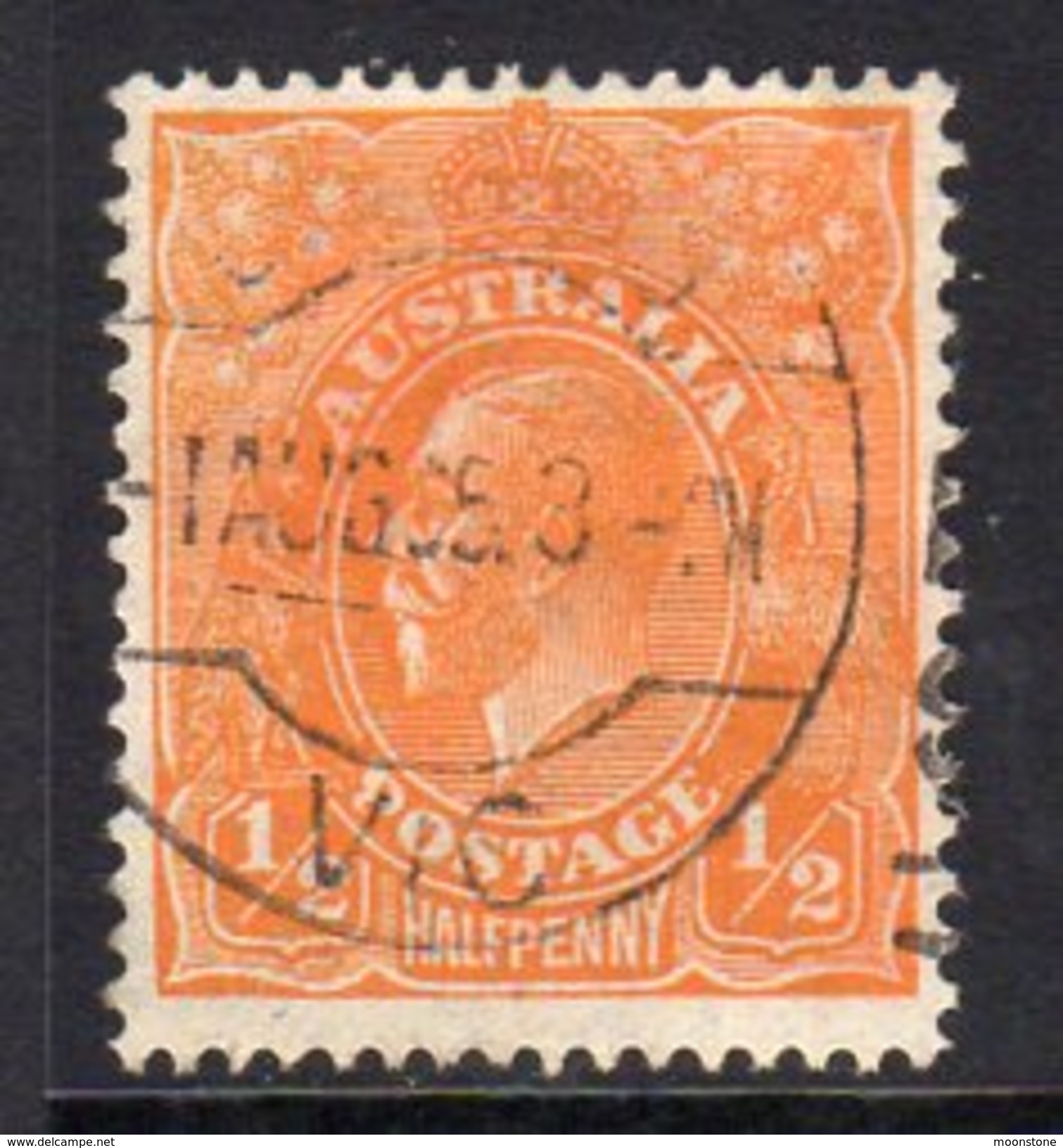 Australia 1931-6 ½d Orange GV Head, Wmk. 15, Used (SG124) - Used Stamps