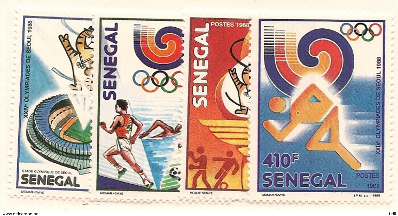 SÉNÉGAL Scott 786-789 Yvert 768-771 (4) ** 1988 Cote 7,25$ - Sénégal (1960-...)