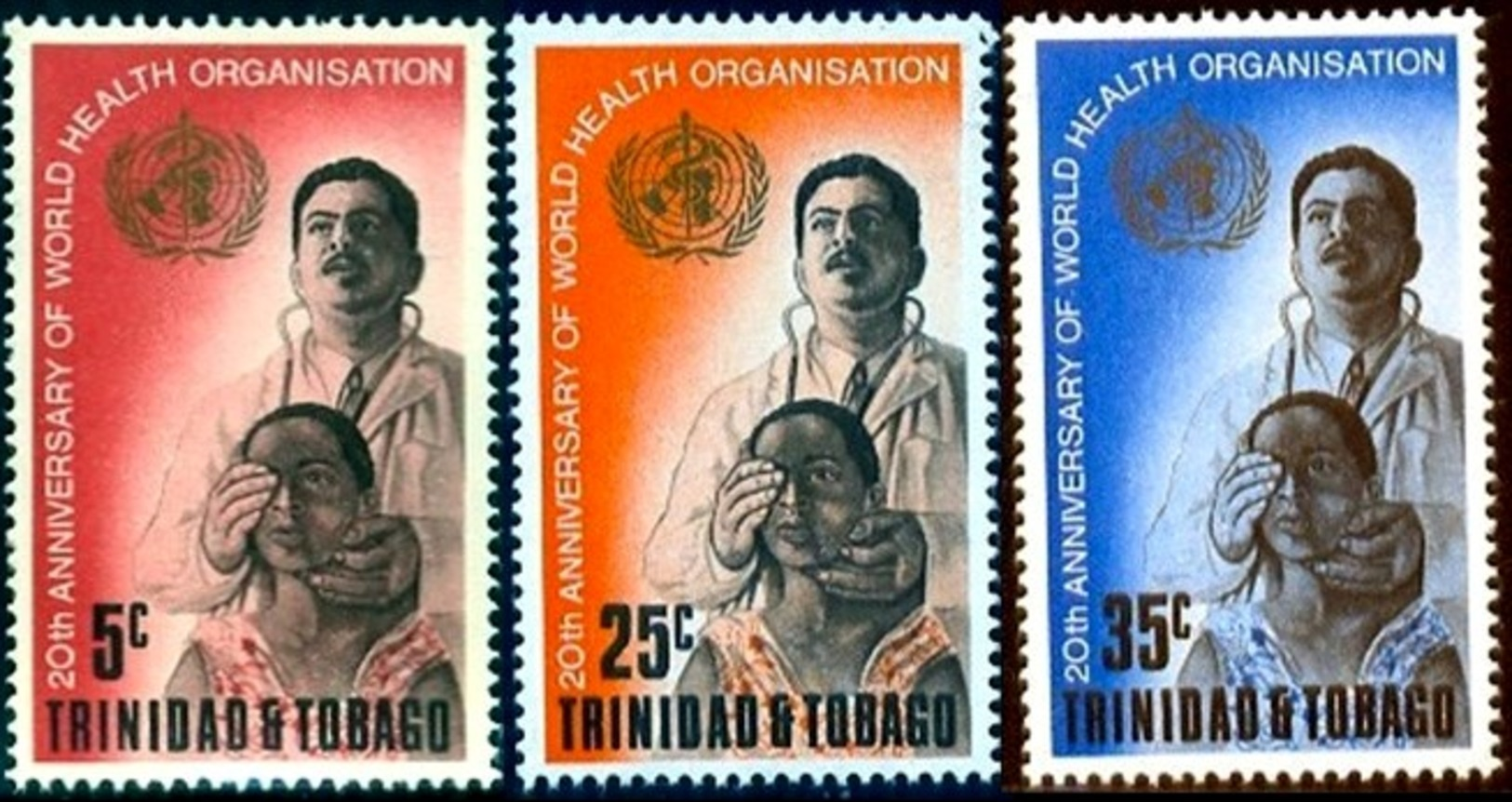 WHO Emblem & Eye Examination, Trinidad & Tobago Stamp SC#133-135 MNH Set - Trinité & Tobago (1962-...)