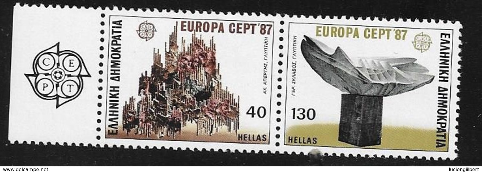 N° 1632 / 1633   EUROPA GRECE  - NEUF  - 1987  AVEC VIGNETTE - Unused Stamps