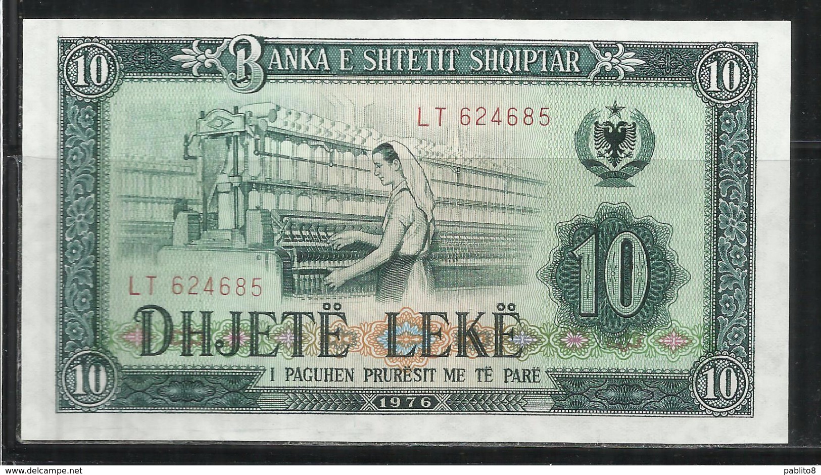 ALBANIA 1976 BANCONOTA BANKNOTE BILLET LEKE 10 LEK - Albanien