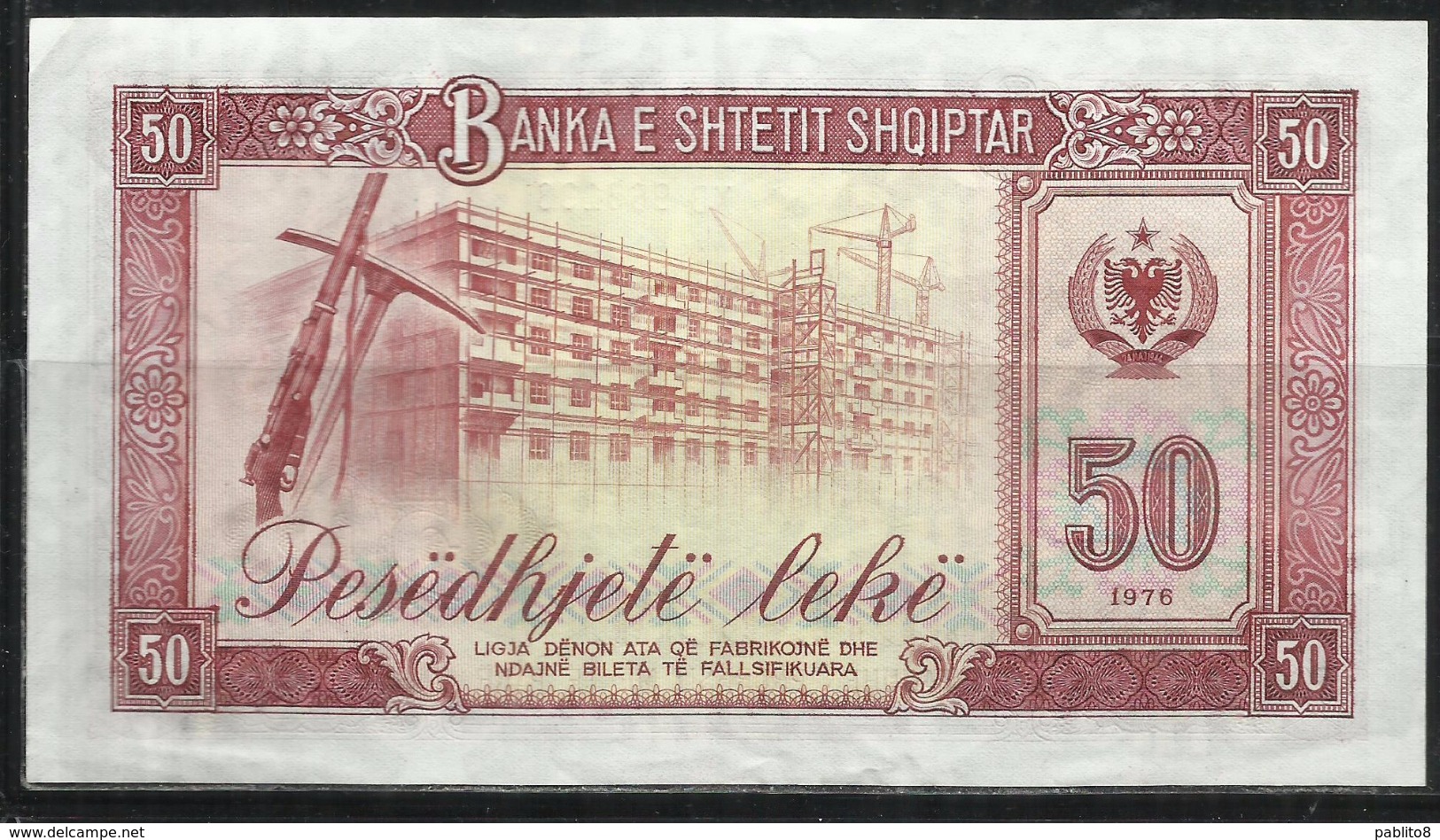 ALBANIA 1976 BANCONOTA BANKNOTE BILLET LEKE 50 LEK - Albanie