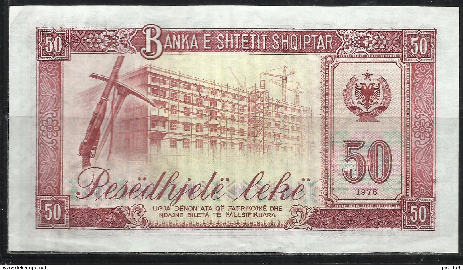 ALBANIA 1976 BANCONOTA BANKNOTE BILLET LEKE 50 LEK - Albania