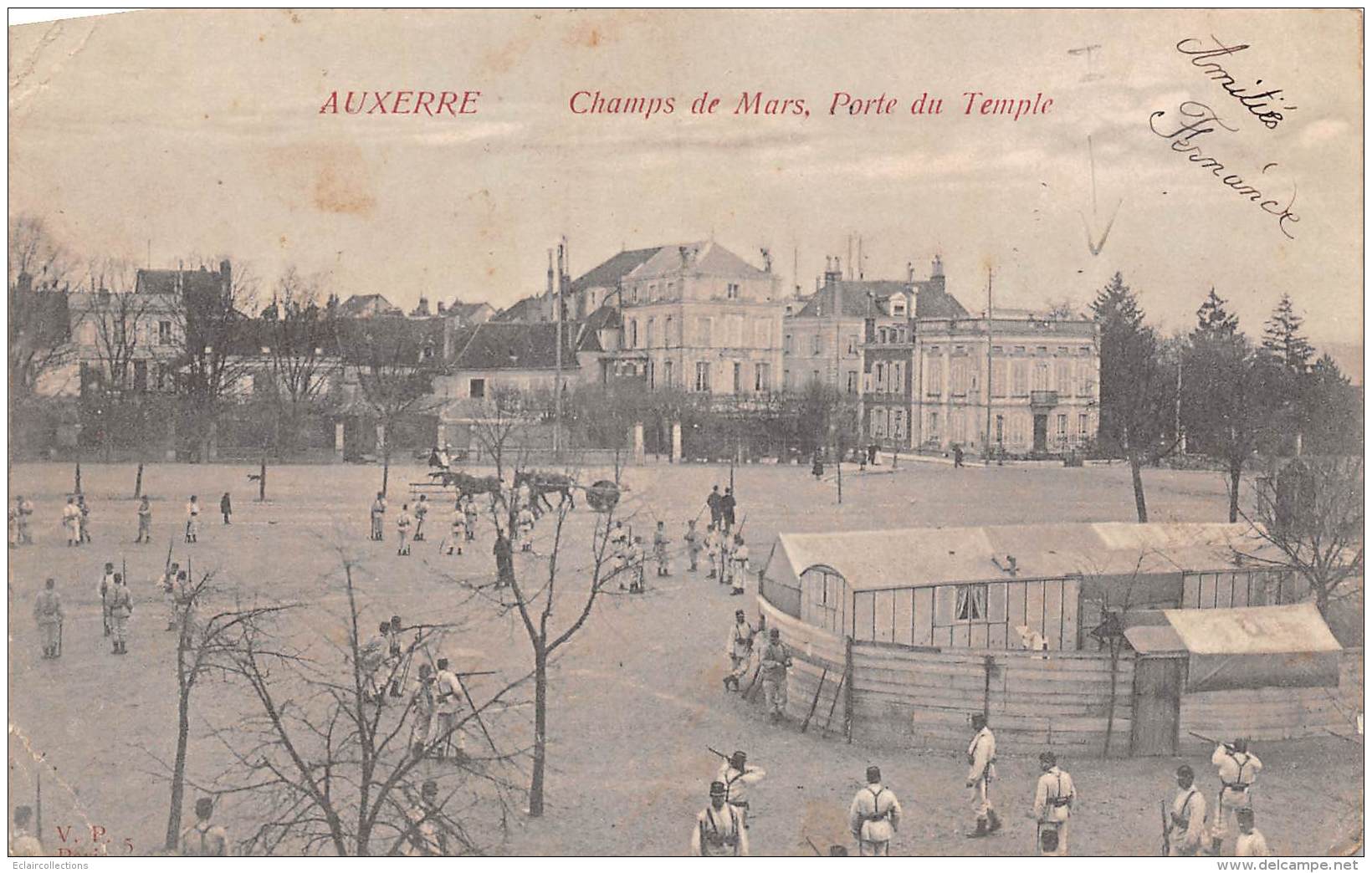 Auxerre        89        Militaires Au Champs De  Mars. Porte Du Temple         (voir Scan) - Auxerre