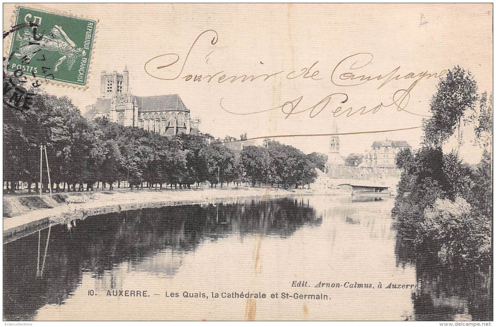 Auxerre        89         Les Quais . La Cathédrale St Germain              (voir Scan) - Auxerre