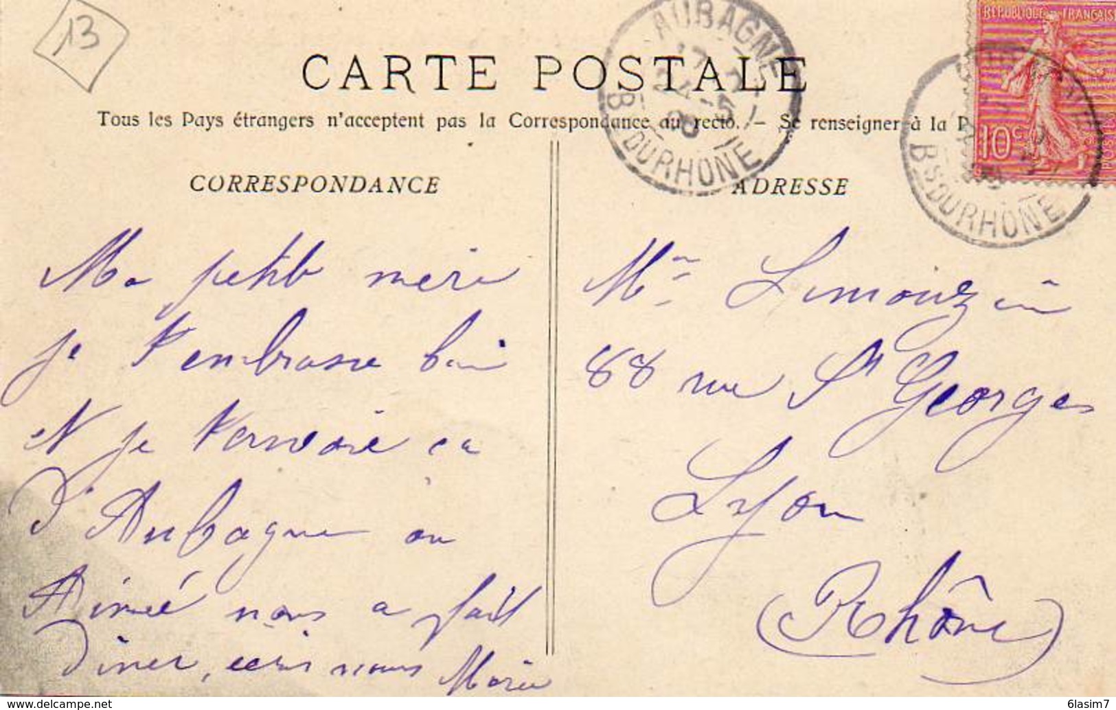 CPA - AUBAGNE (13) - Aspect Des Bords De L'Huveaune Et De L'allée Des Marronniers En 1906 - Aubagne