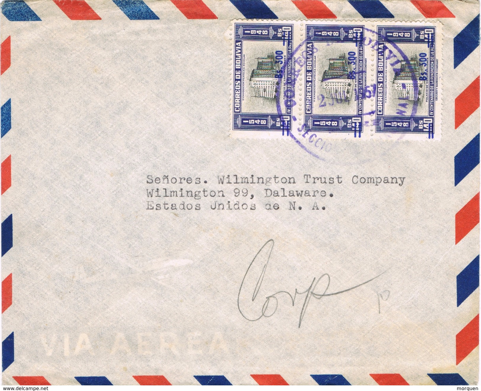 21066. Carta Aerea SUCRE (Bolivia) 1957 To USA - Bolivia