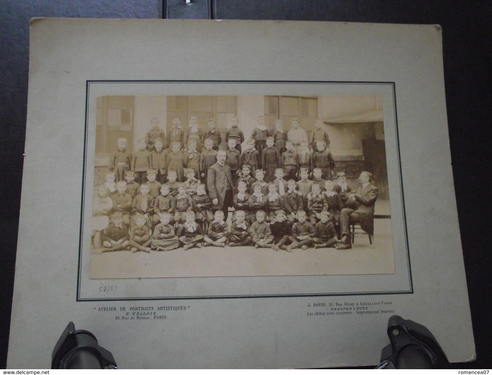 PARIS Ou LEVALLOIS - INSTITUTEUR Et Ses ELEVES - Photographie Scolaire, Par E. Vallois - Fin XIXe - A Voir ! - Anciennes (Av. 1900)