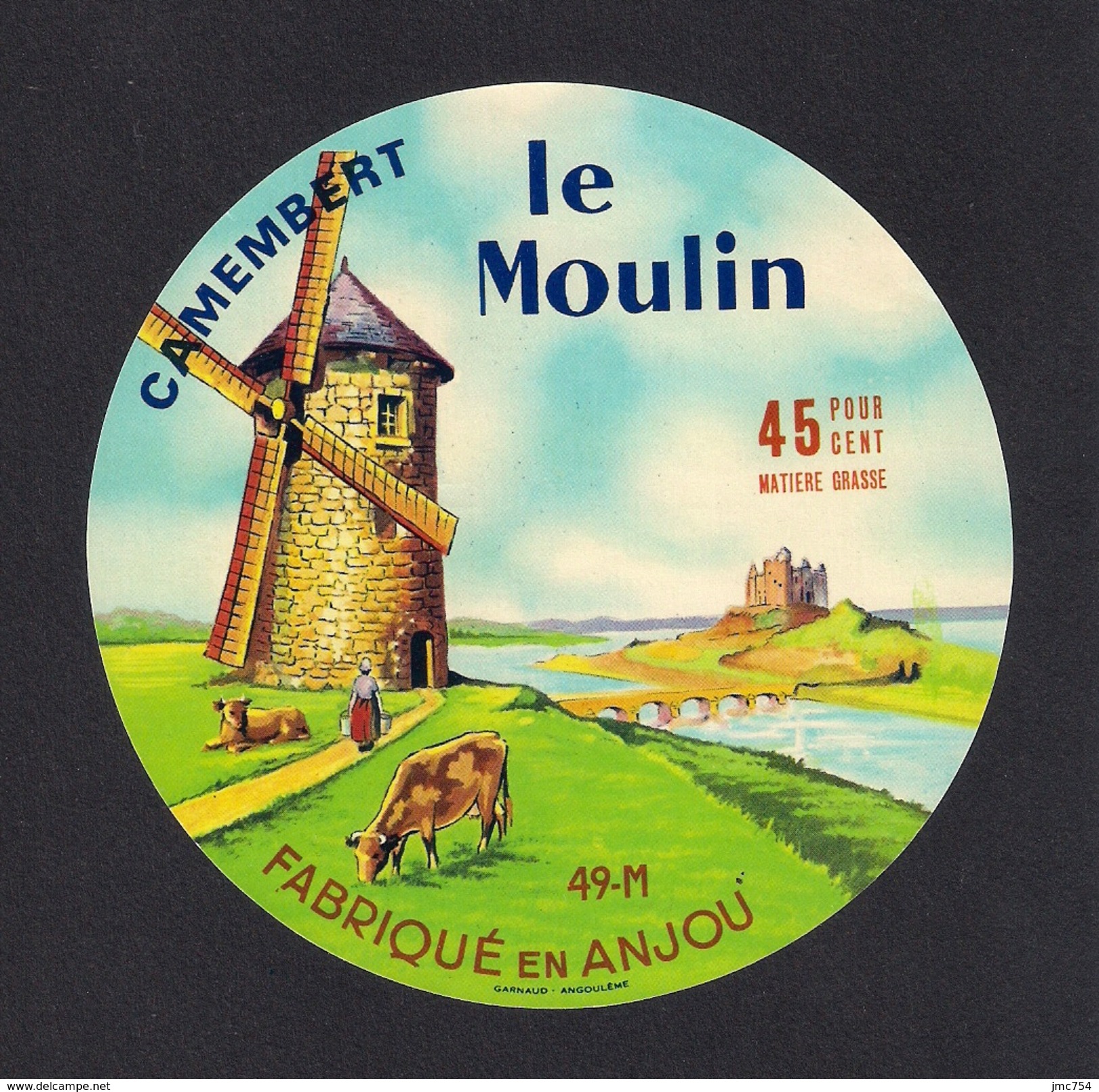 Etiquettes De Fromage. Camembert Le Moulin.   St Clément Des Levées (49).    Neuve - Fromage