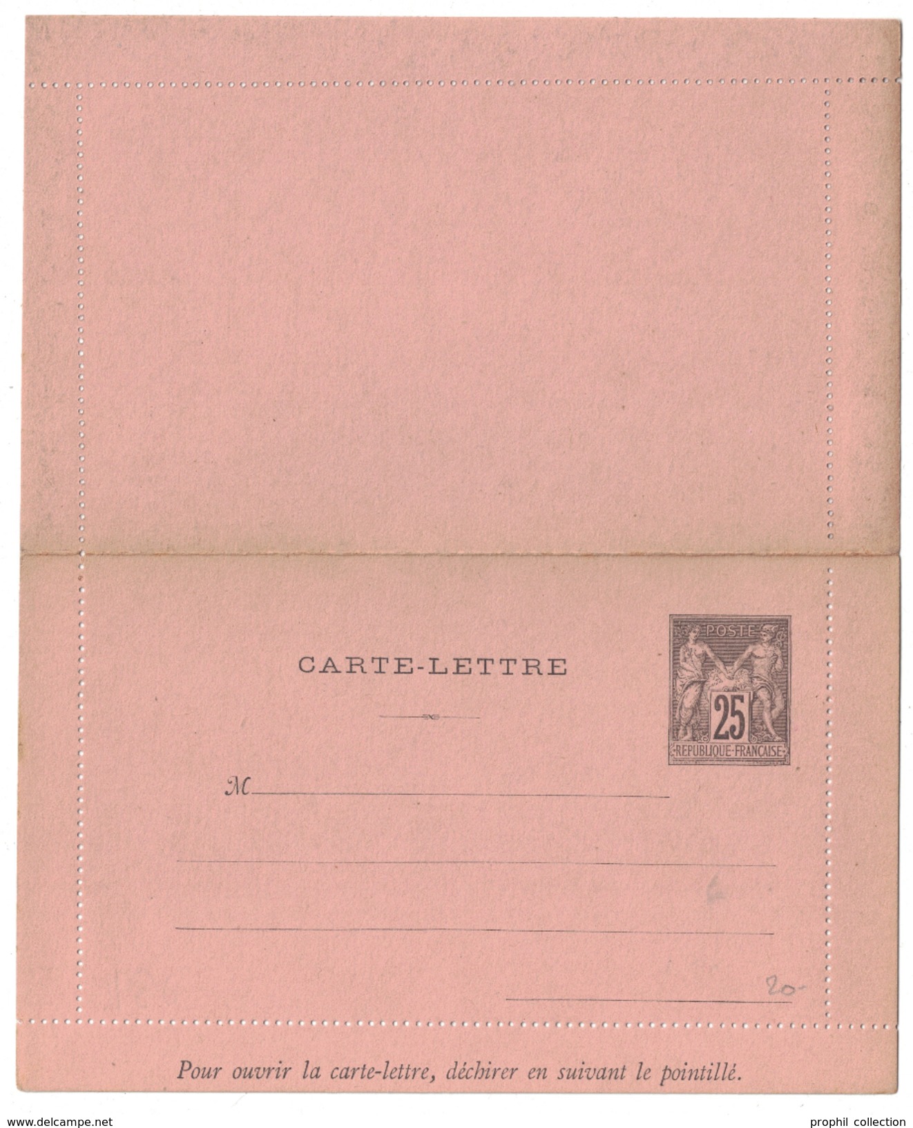 ENTIER POSTAL : LOT DE 2 CARTE-LETTRE Au TYPE SAGE À 25c NEUF (PIQUAGE A & B) - Cartes-lettres