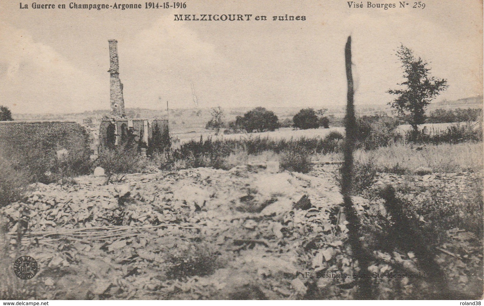 51 Melzicourt En Ruines (guerre En Champagne Argonne) - Autres & Non Classés