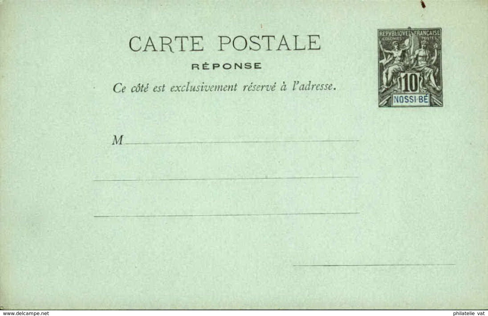 NOSSI-BE - Entier Sur Première Partie D'une Carte Avec Réponse Vierge Au Type Groupe - P21141 - Briefe U. Dokumente