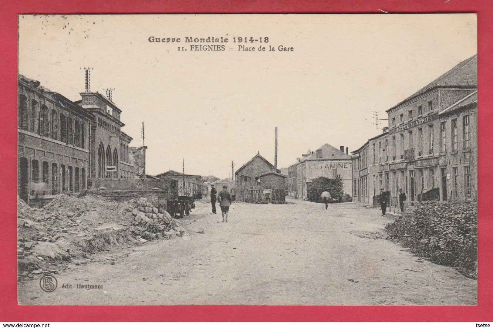 Feignies - Guerre Mondiale 1914-18 - Place De La Gare - 1922 ( Voir Verso ) - Feignies