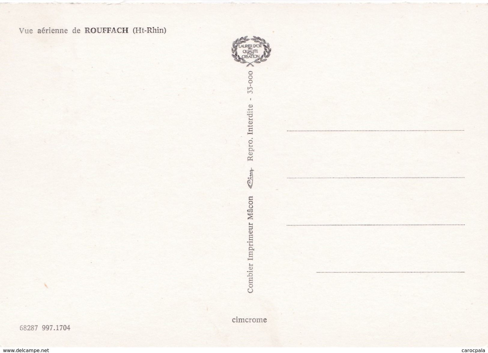 Carte Vers 1970 VUE AERIENNE DE ROUFFACH - Rouffach