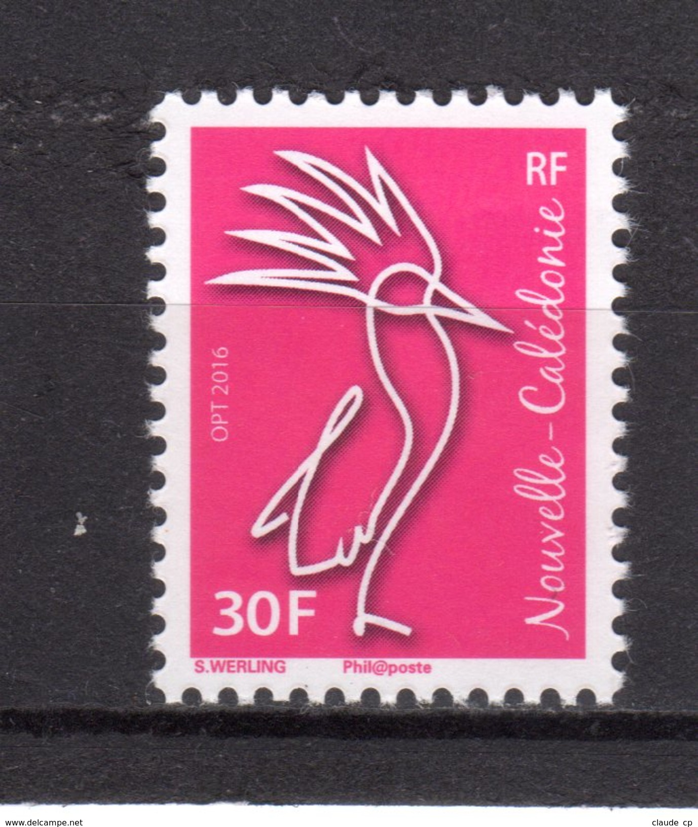 Nouvelle-Calédonie  30 F Rose  **  N° Y& T  Xx  WERLING /Philaposte / 2016 - Unused Stamps