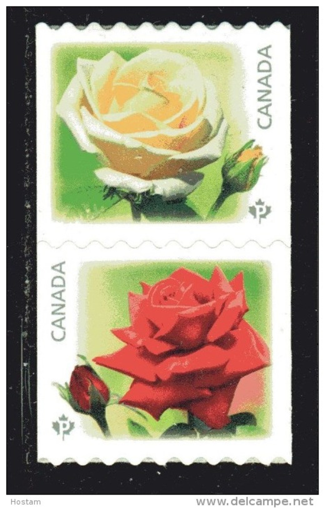 CANADA, 2014, #2729a, FLOWERS   THE ROSE,  Pair Of Coils Mnh - Coil Stamps