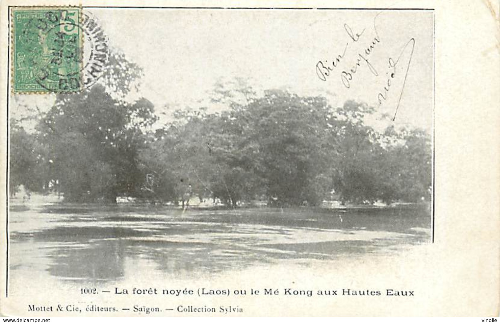 A-17-1175 :   LAOS LE ME KONG AUX HAUTES EAUX. INONDATIONS. CRUES. LA FORET NOYEE. - Laos