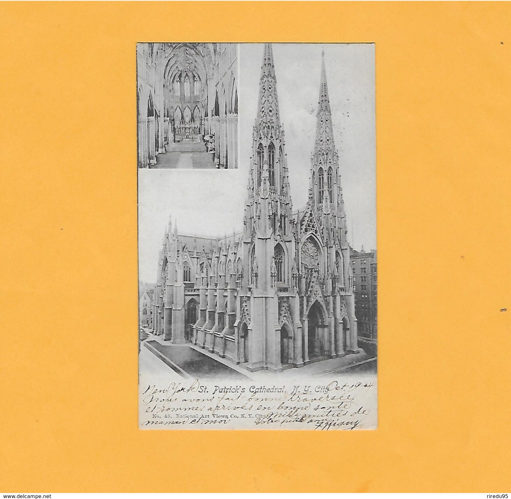 CPA PRECURSEUR - USA - NEW YORK CITY, EN 1904.      ST PATRICK'S CATHEDRAL.   VUES INTERIEUR ET EXTERIEUR. - Églises