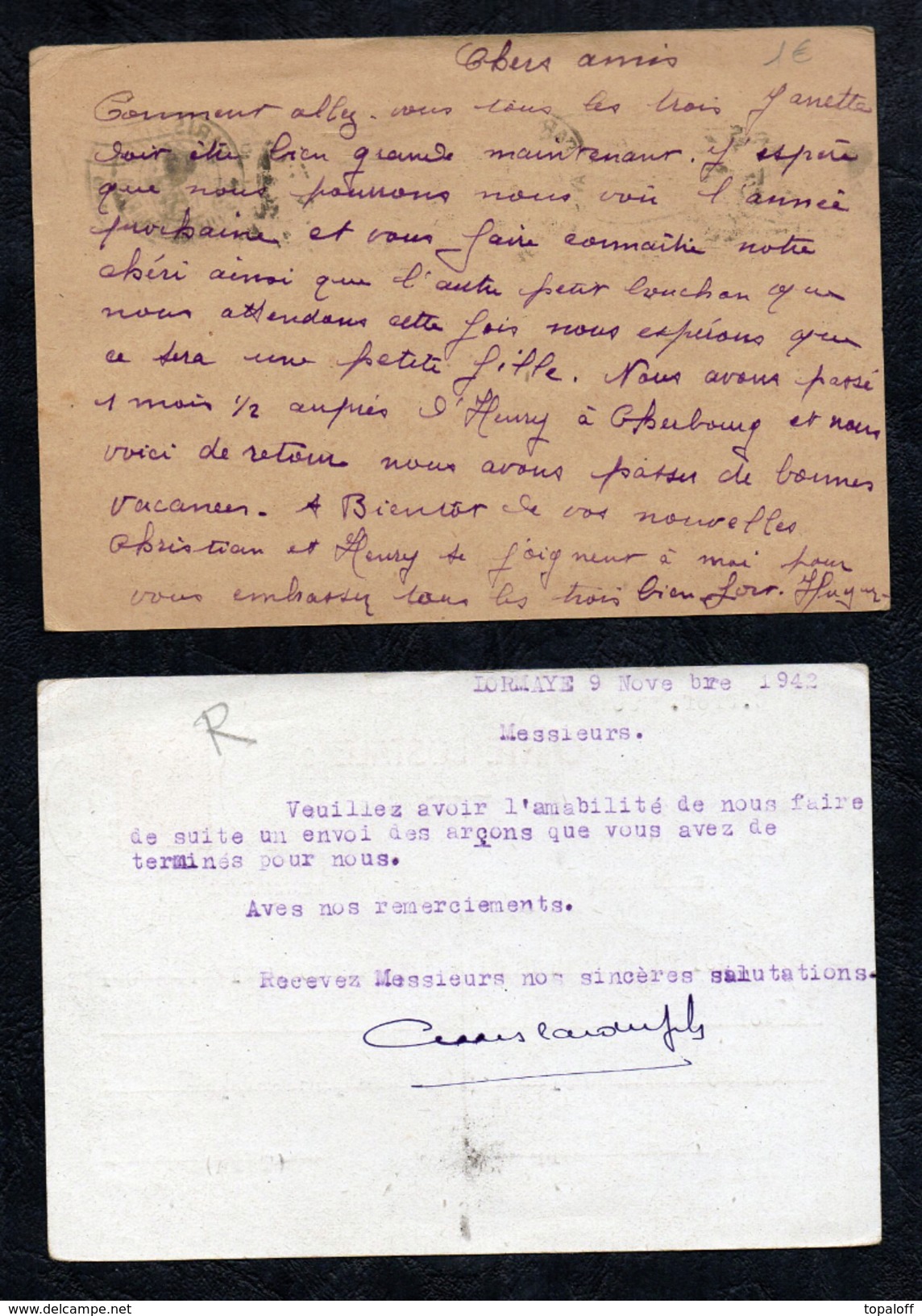 4 Entiers Postaux   Pétain Et Semeuse  1942 1943 1960 - Lots Et Collections : Entiers Et PAP