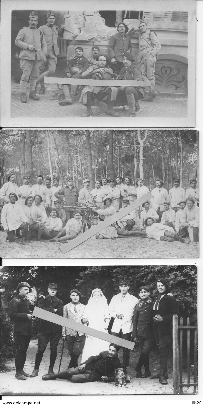 1917 Les Sables D'olonnes Zone De Repos Du 8ème Chasseurs à Pied Instruction à La Mitrailleuse Hôpital 3cartes Photo Ww1 - War, Military